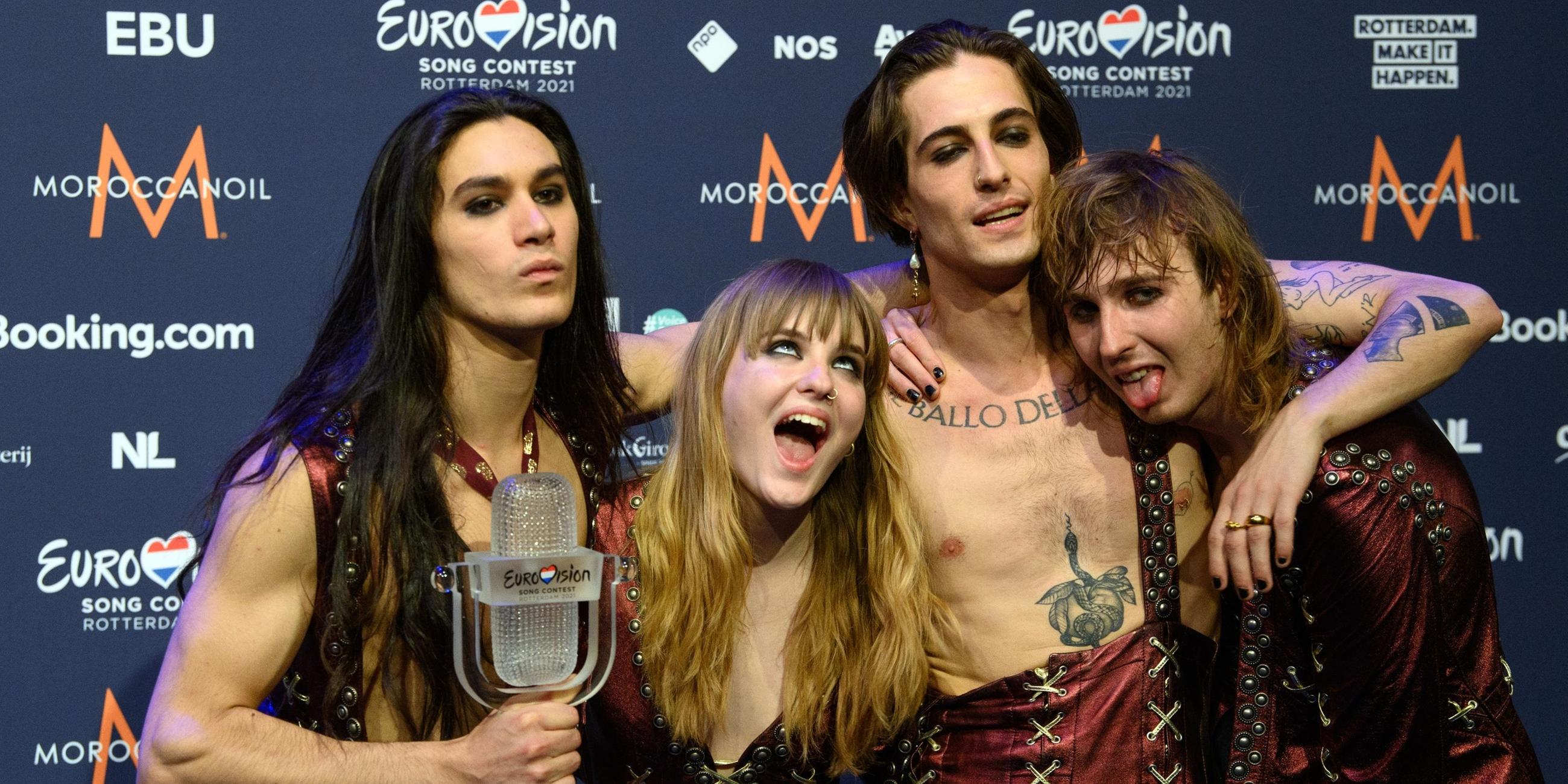 Die ESC-Gewinner der Band „Maneskin“.