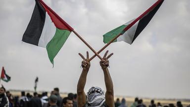 Ein Hamas-Protest im Gazastreifen.