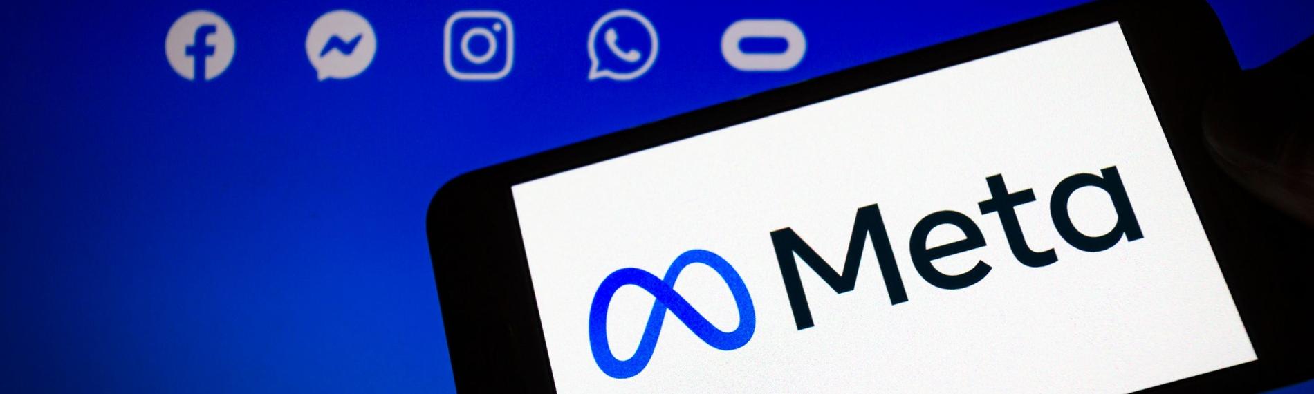 Meta-Logo auf einem Smartphone.