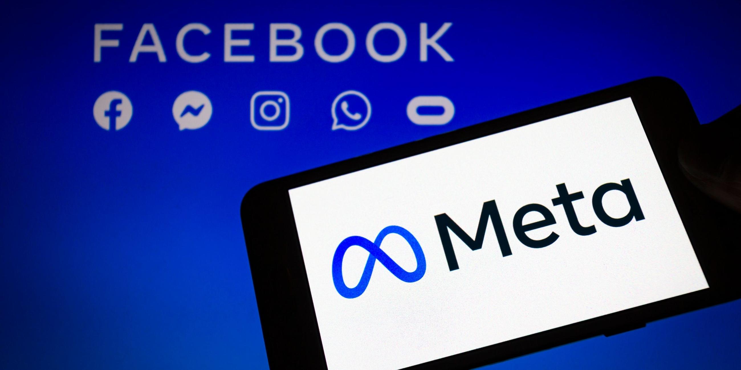 Meta-Logo auf einem Smartphone.