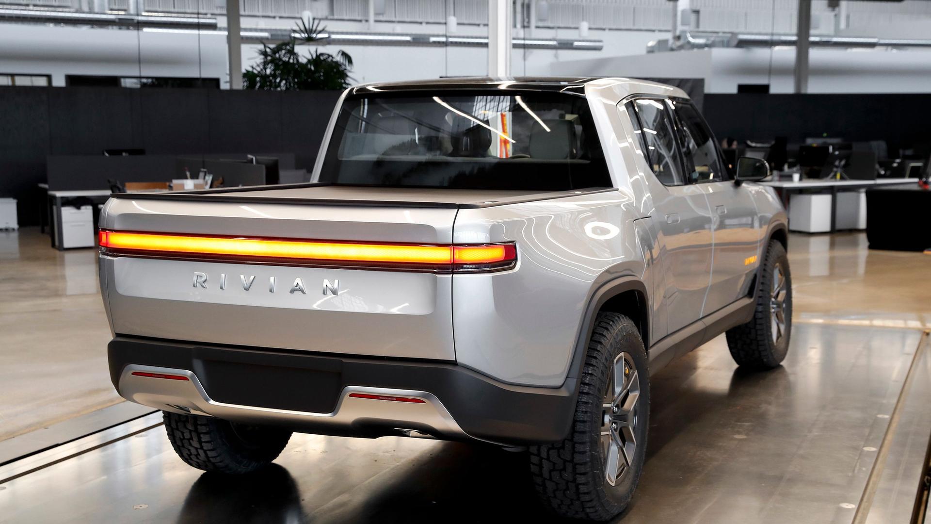 Rivian R1T am Hauptsitz von Rivian. Archivbild