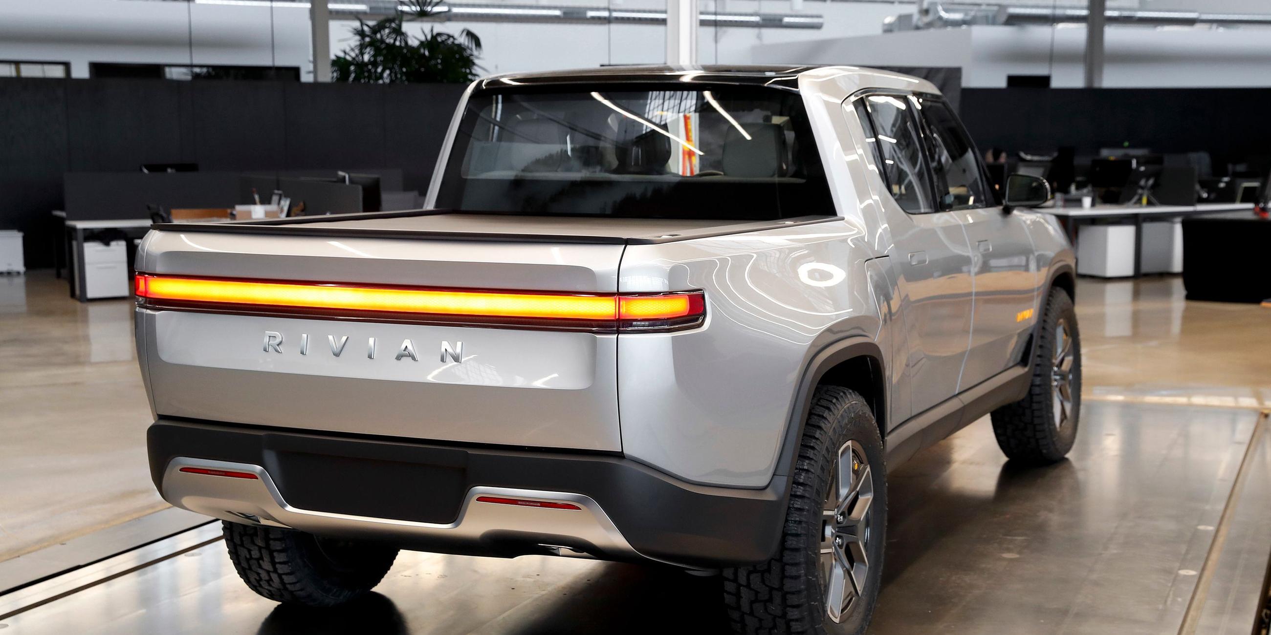 Rivian R1T am Hauptsitz von Rivian. Archivbild