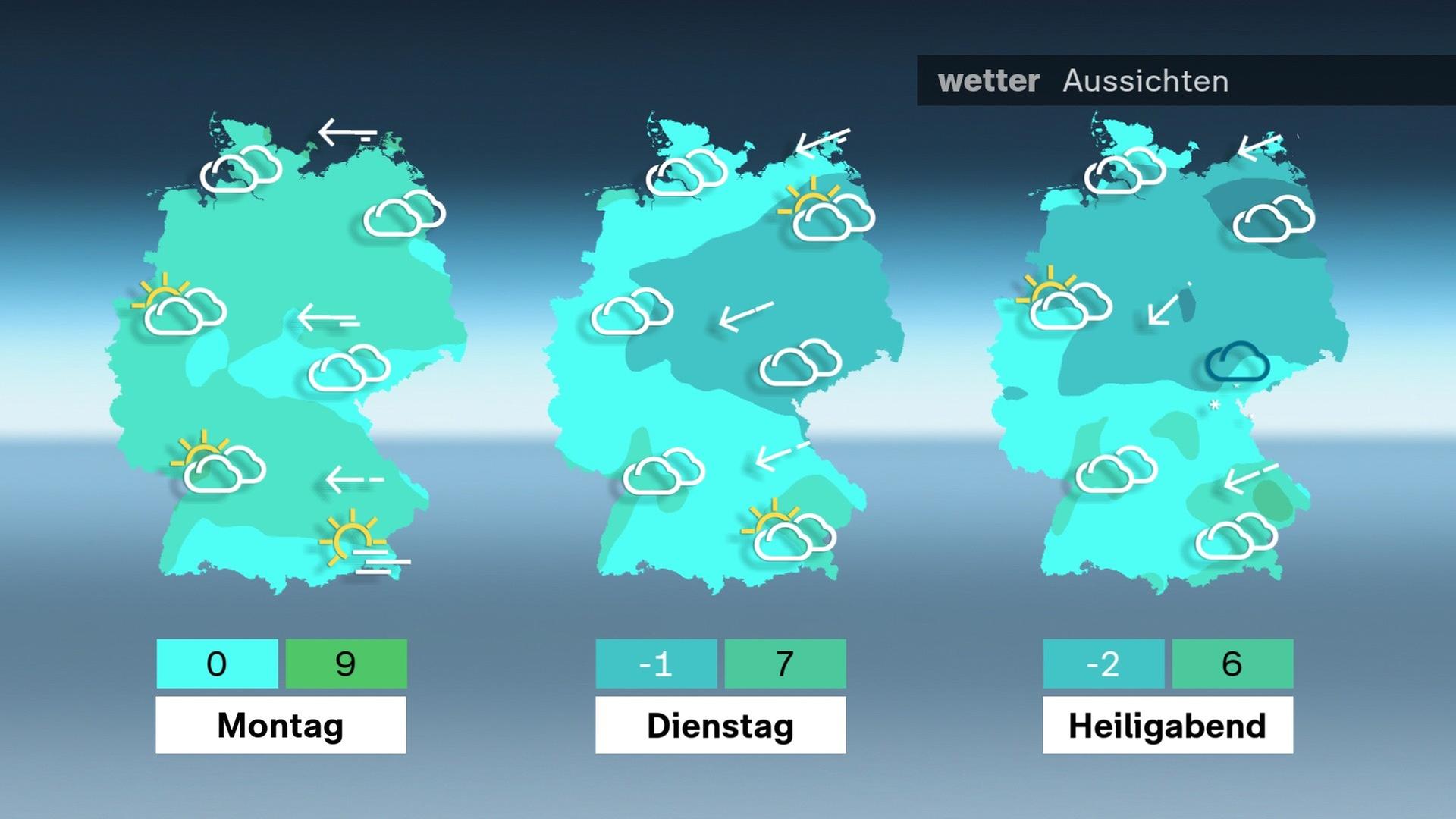 In Deutschland wird es in den Tagen vor Heiligabend 2025 kalt. Das zeigen die aktuellen Wetter-Aussichten. Von Osten zieht voraussichtlich kalte Luft über Deutschland - was bedeutet, dass die Chancen auf Schnee an Heiligabend steigen.