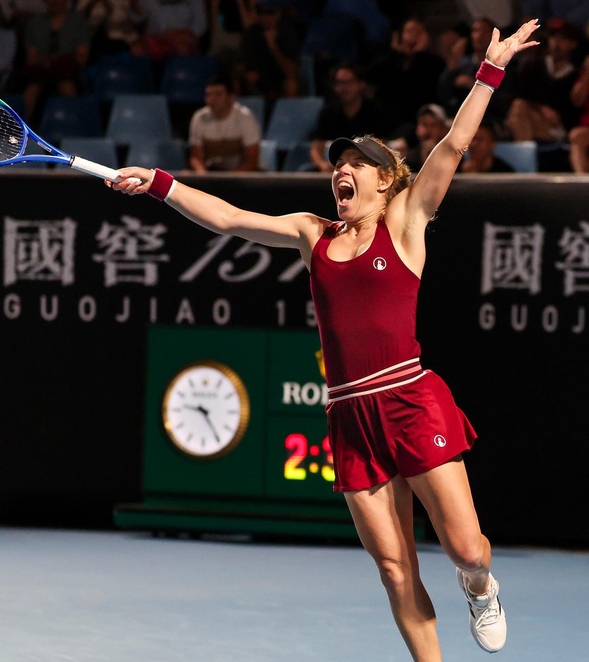 Tennis Australian Open: Laura Siegemund jubelt.