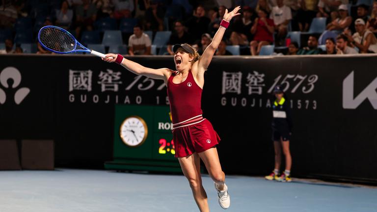 Tennis Australian Open: Laura Siegemund jubelt.