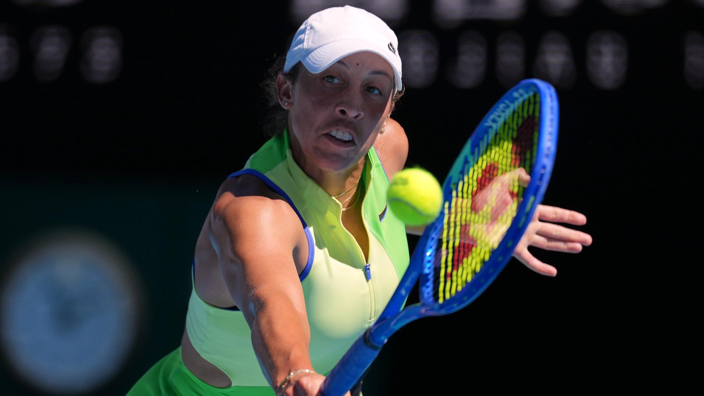 Titelverteidigerin Madison Keys im Drittrundenspiel der Australian Open gegen Karolina Pliskova.