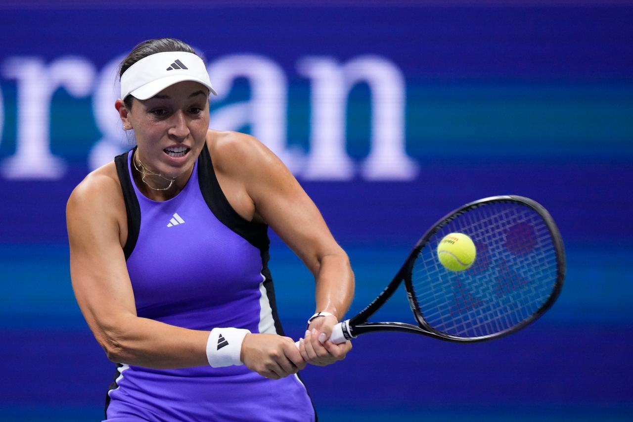 Die US-Amerikanerin Jessica Pegula in Aktion während dem Finale der US-Open.