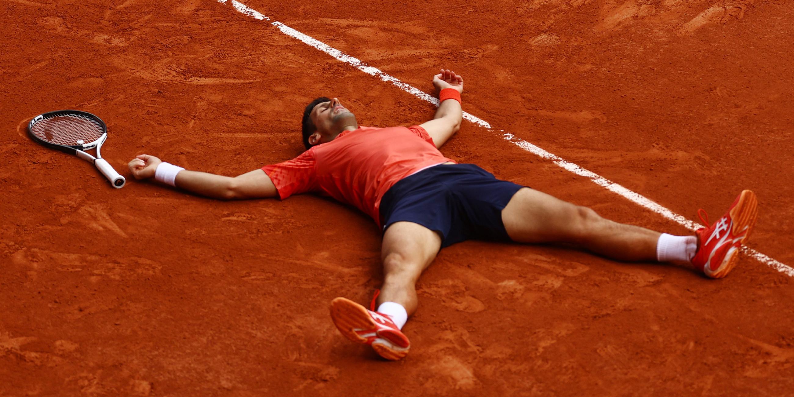 Novak Djokovic gewinnt das Männer Einzel bei den French Open am 11.06.2023 im Court Philippe-Chatrier. 