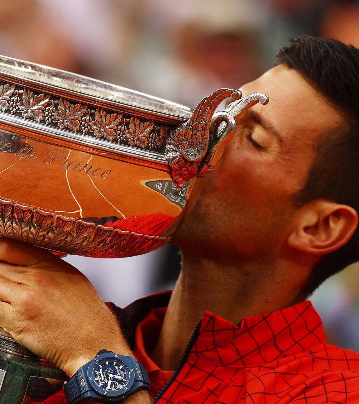 Novak Djokovic im Männer Einzel bei den French Open am 11.06.2023 im Court Philippe-Chatrier. 