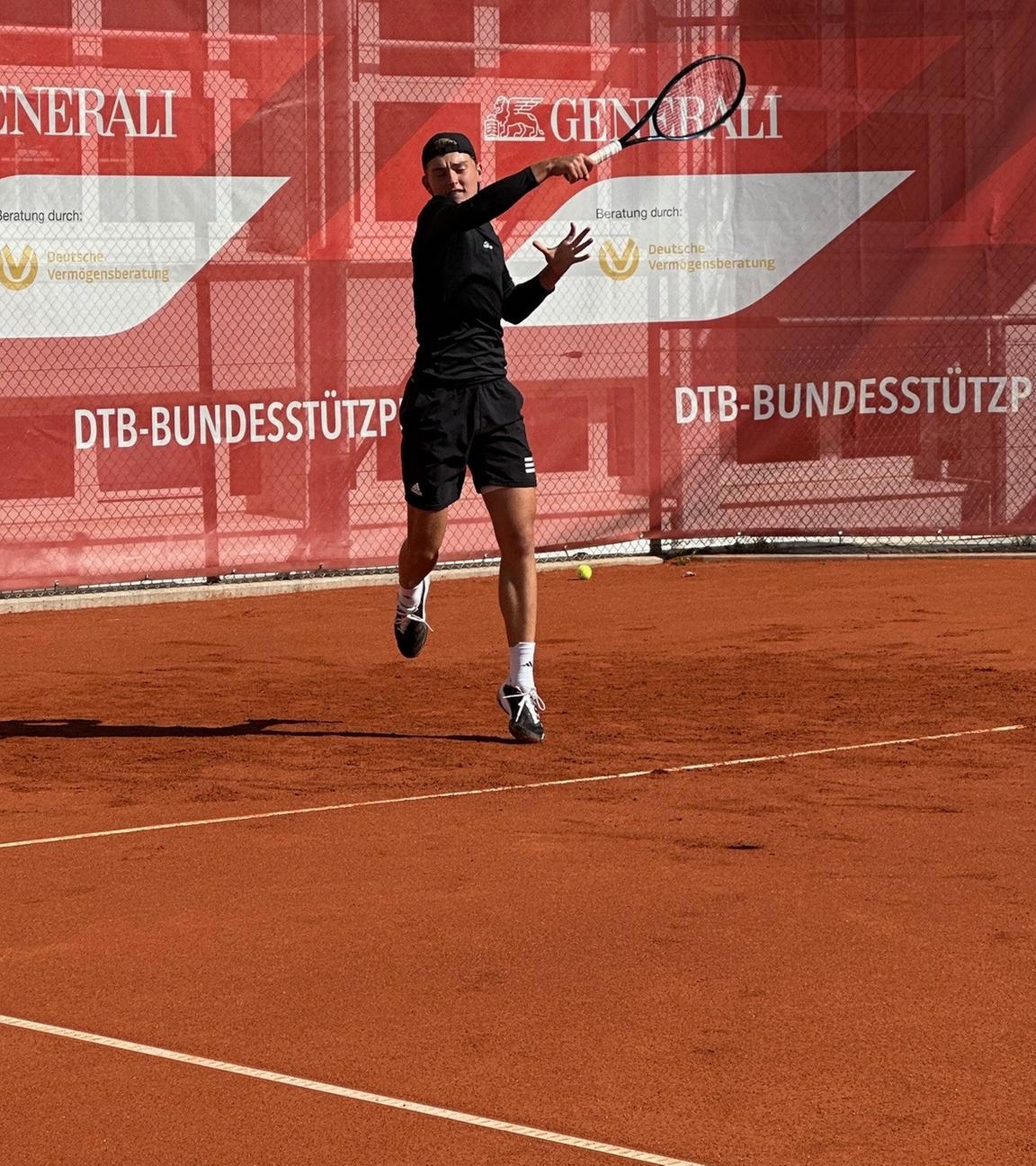 Tennisspieler Justin Engel im Training am DTB-Bundesstützpunkt