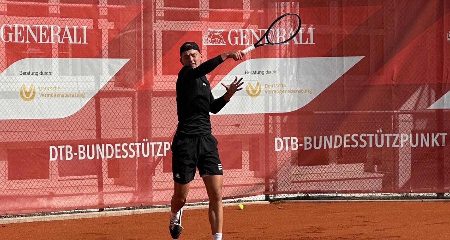Tennisspieler Justin Engel im Training am DTB-Bundesstützpunkt