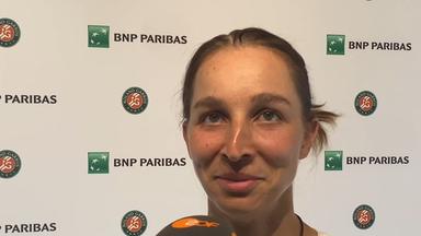 Tennisspielerin Tamara Korpatsch im Interview nach ihrem Drittrundeneinzug bei den French Open