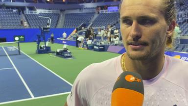 Alexander Zverev im Interview nach seinem Sieg bei den US Open gegen Lorenzo Sonego.