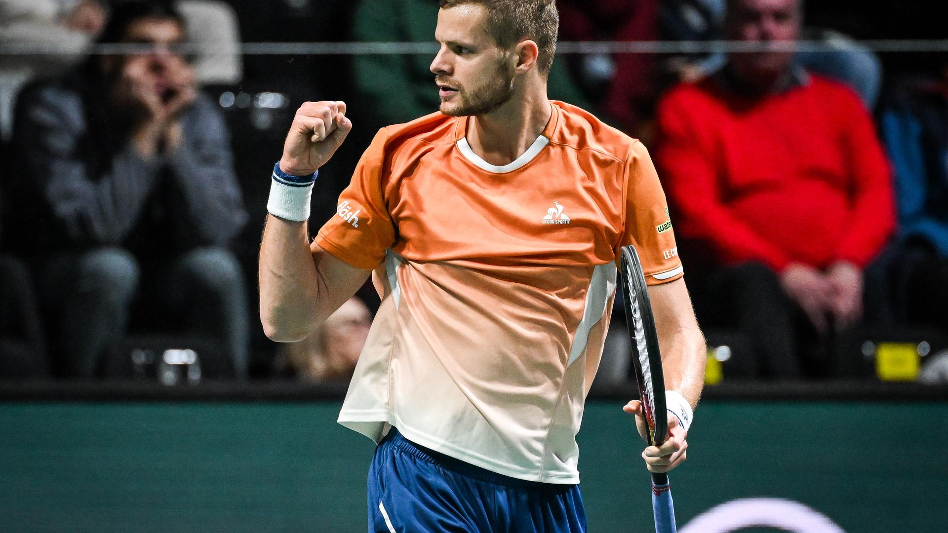 Tennisspieler Hanfmann jubelt über seinen Halbfinal-Einzug beim ATP-Turnier in Athen