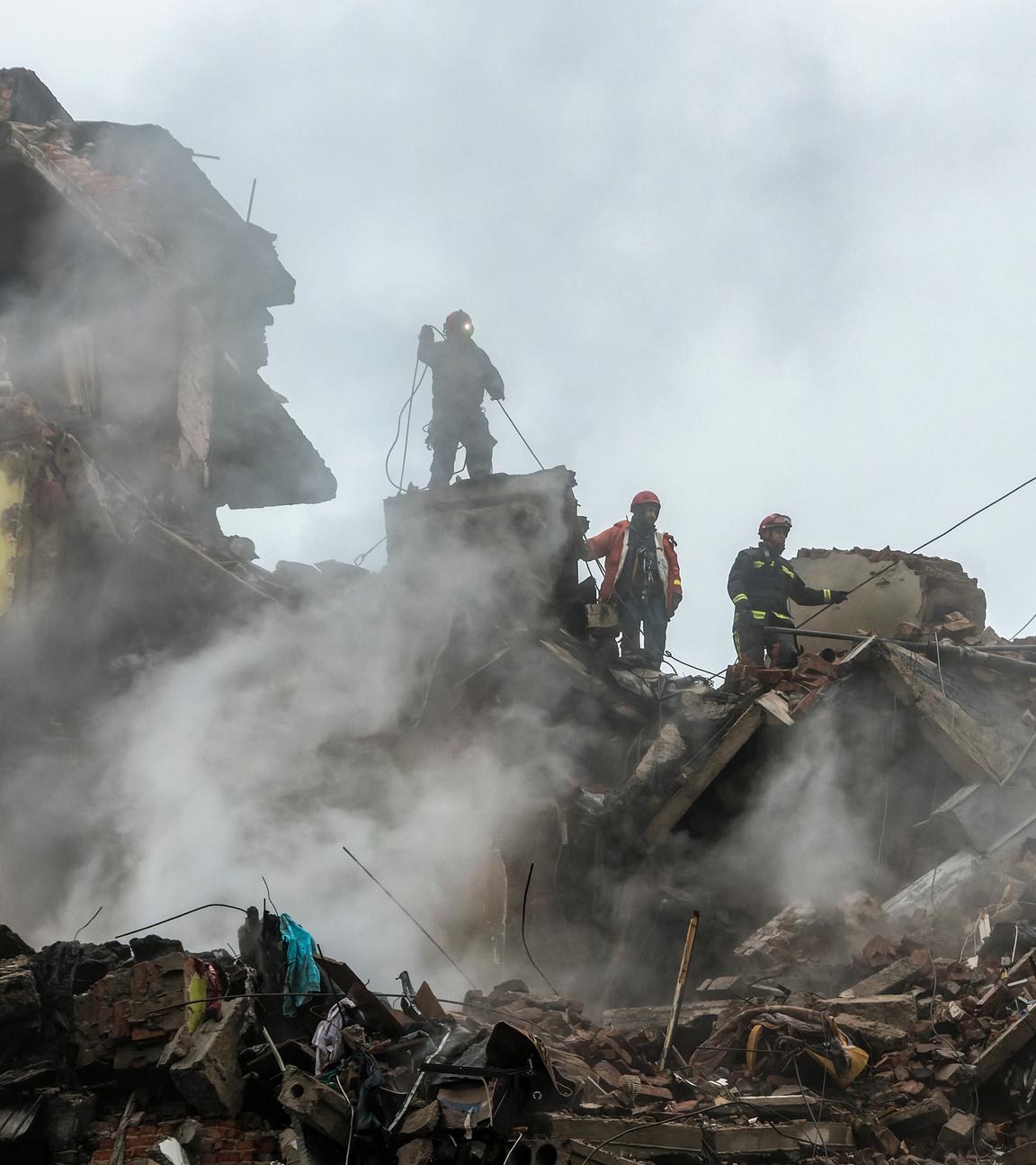 Zerstörung nach russischen Angriffen auf die ukrainische Stadt Ternopil.