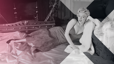 Eine schwarz weiß Fotografie von Marilyn Monroe 