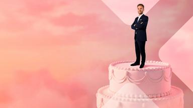 Leon Windscheid mit Hochzeitstorte (Collage)