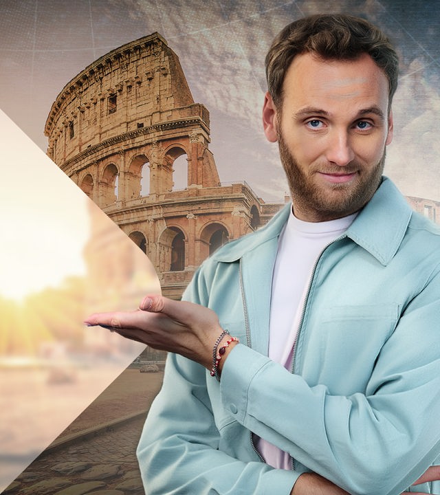 Leon Windscheid und das Kolosseum in Rom (Collage)