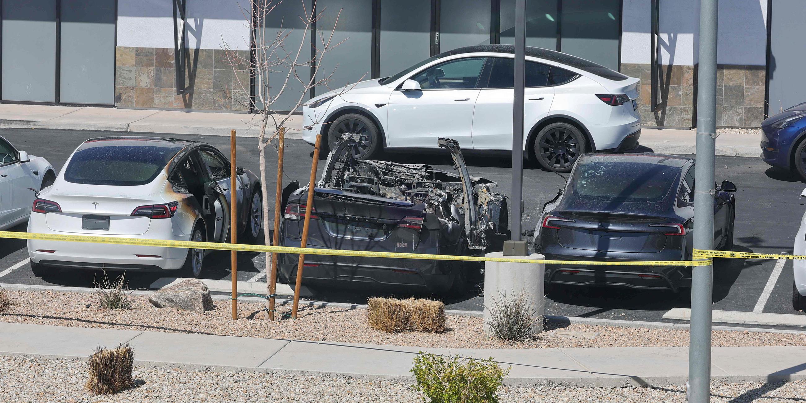 Ausgebrannter Ttesla in Las Vegas, Nevada