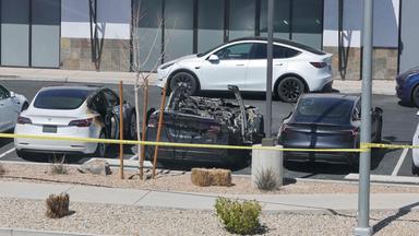 Ausgebrannter Ttesla in Las Vegas, Nevada