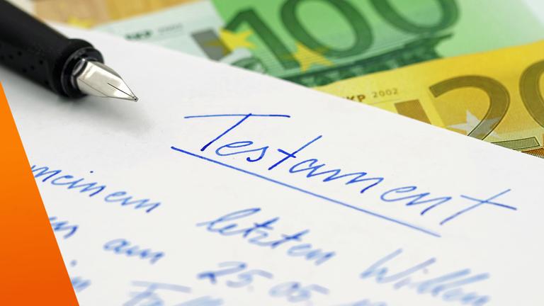Füller mit Papier: Darauf steht Testament