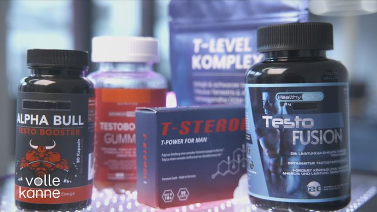 Verschiedene Testo-Booster auf nem Tisch