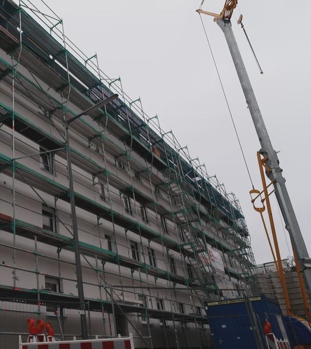 Bau eines Mehrfamilienhauses