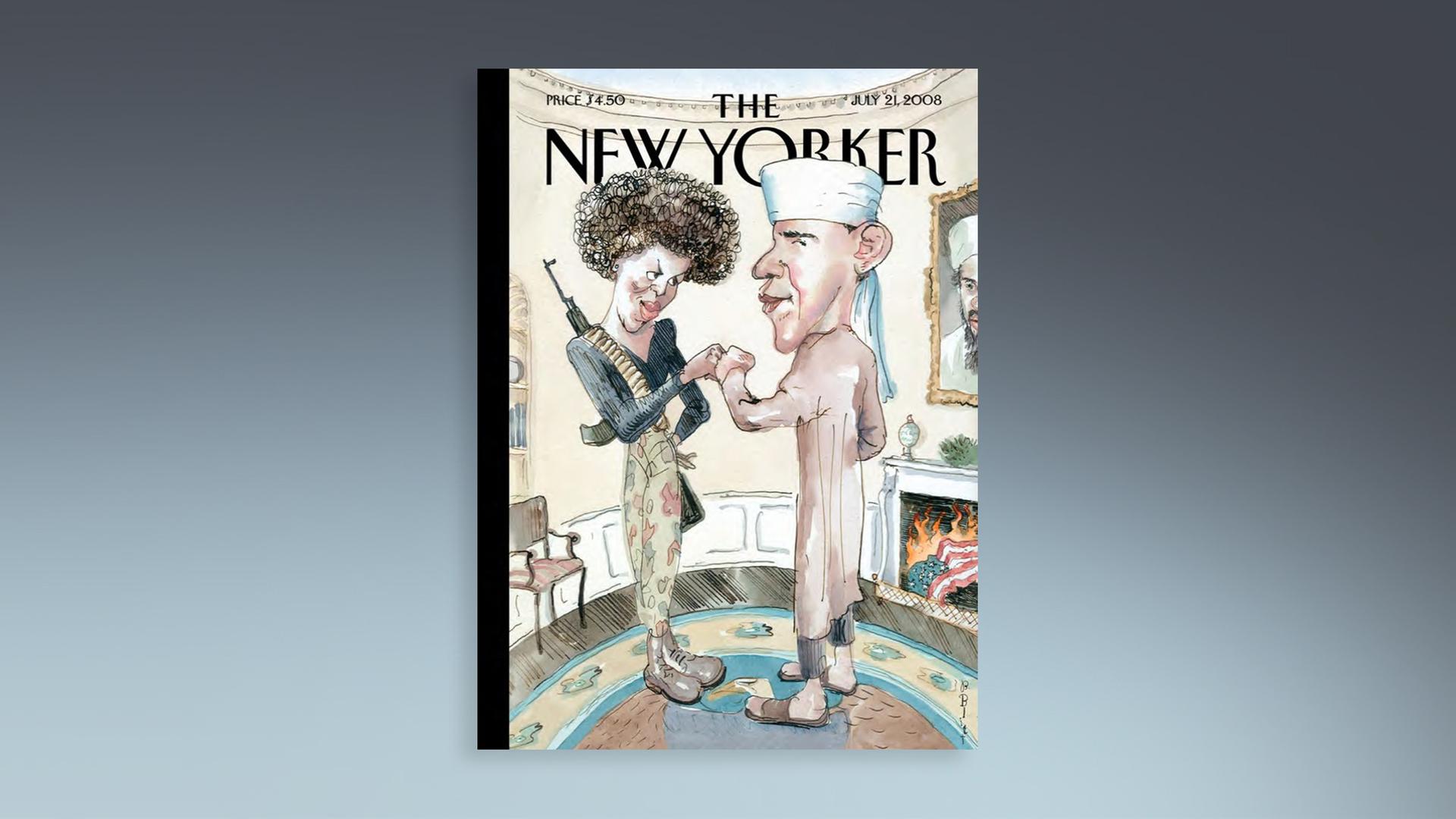 "The New Yorker" Magazin Cover zeigt eine Karikatur von Barack und Michelle Obama im Oval Office