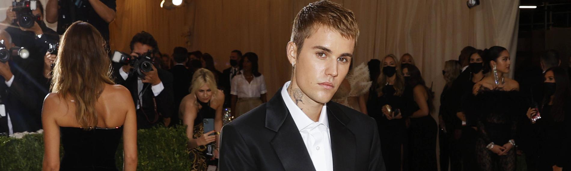 Justin Bieber auf dem roten Teppich der Met Gala in The Metropolitan Museum of Art, 2021.