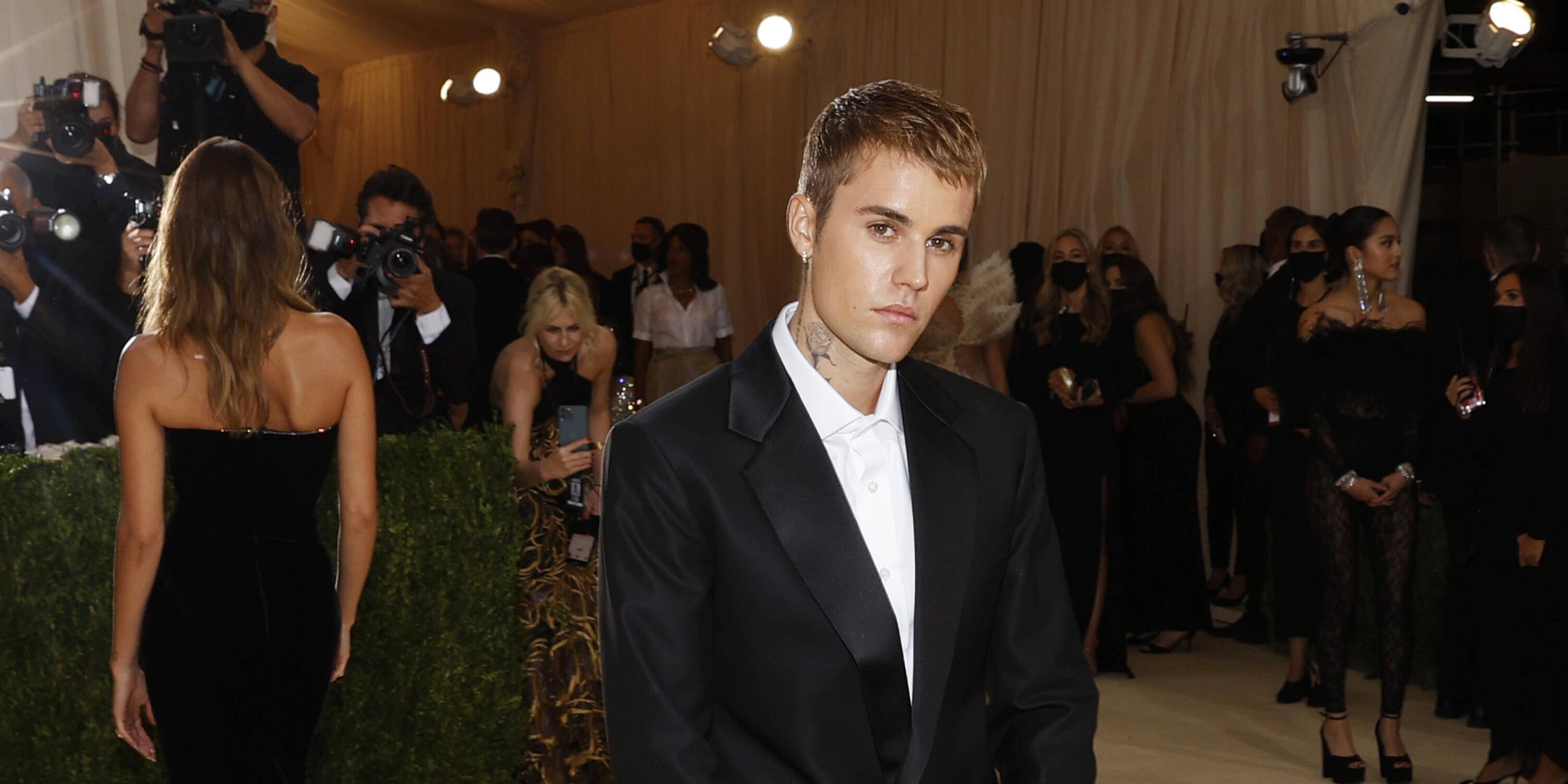 Justin Bieber auf dem roten Teppich der Met Gala in The Metropolitan Museum of Art, 2021.