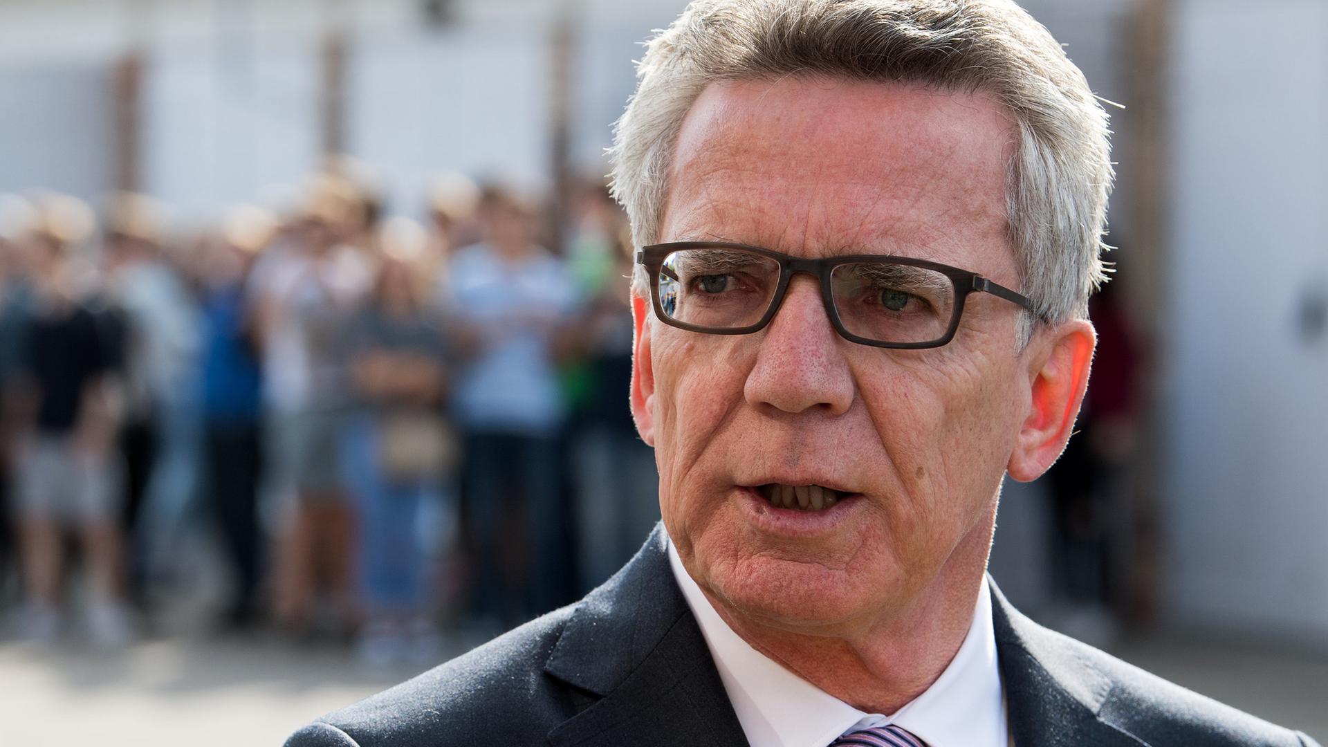 Archiv: Thomas de Maizière am 4.9.2017 in Berlin-Hohenschönhausen