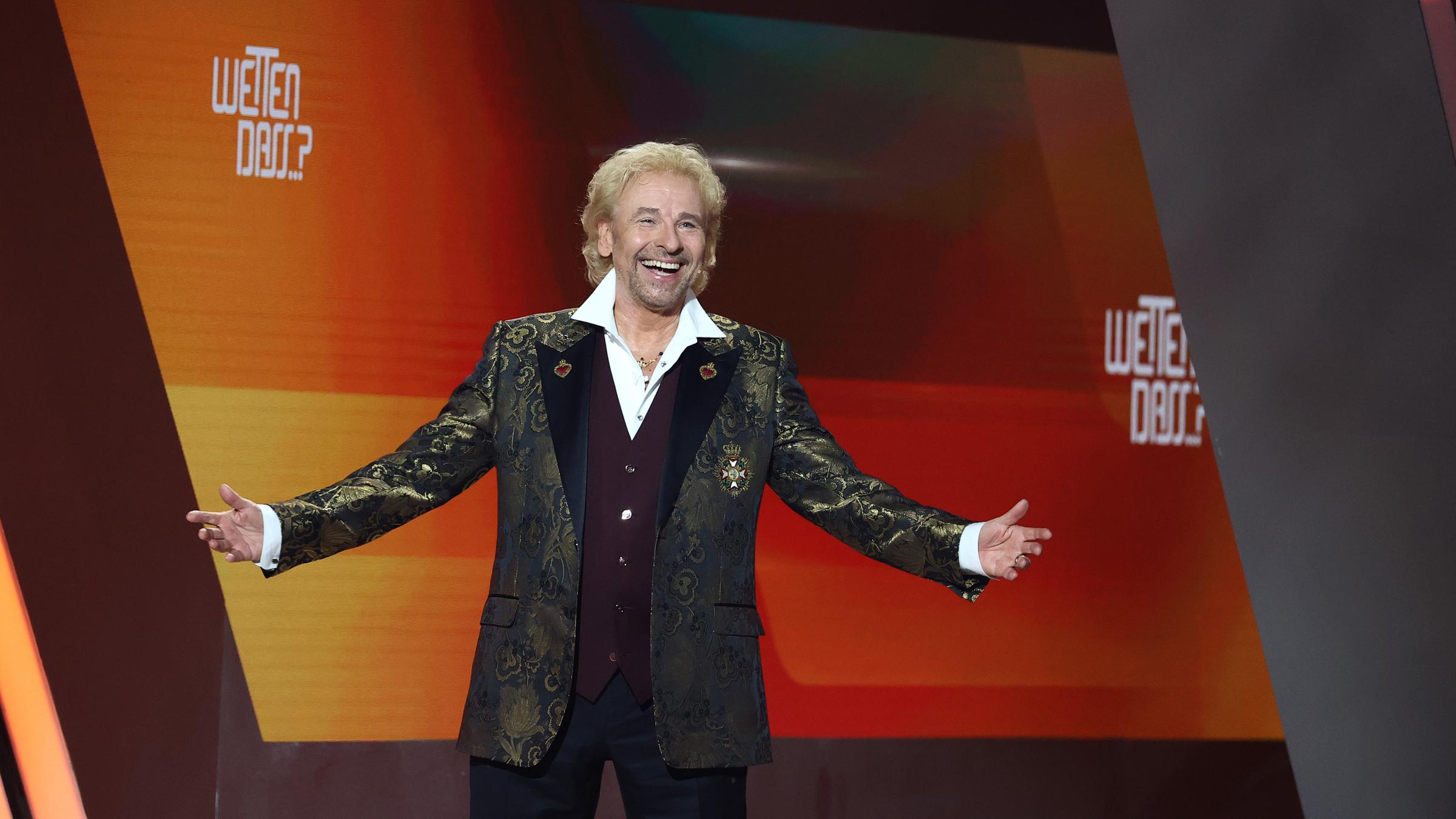 Thomas Gottschalk eröffnet die Jubiläumsshow von "Wetten, dass..?"