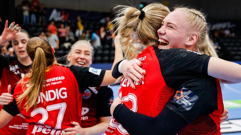 Thüringens Johanna Reichert jubelt zum Sieg nach dem Spiel gegen Dijon am 03.05.2025.
