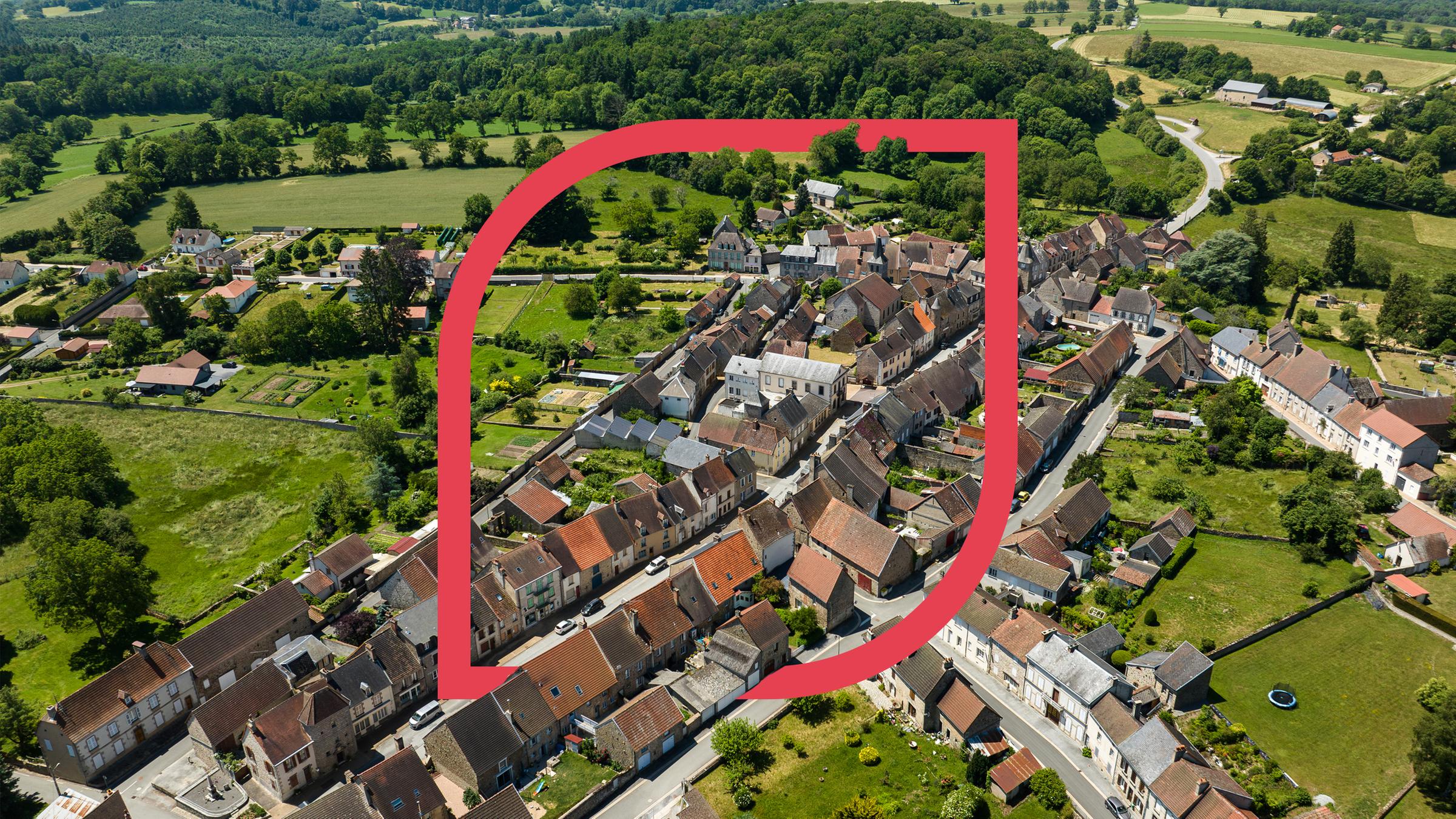 Das Dorf Bellegarde-en-marche im französischen Departement Creuse 