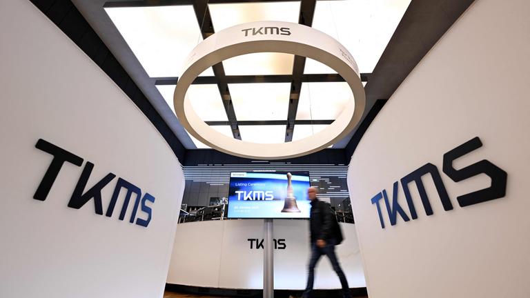 Das Logo der Firma ThyssenKrupp Marine Systems.