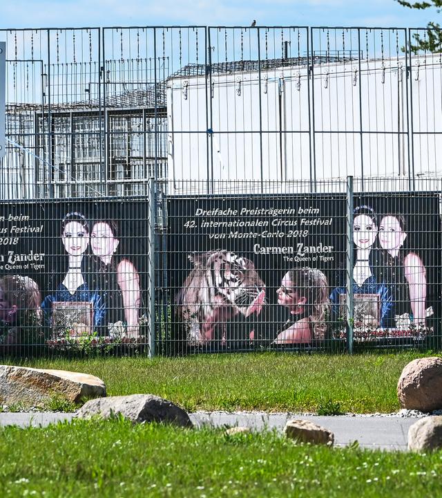 Das umzäunte Gelände, auf dem Tiger gehalten werden in Schkeuditz, Sachsen (Archivfoto)