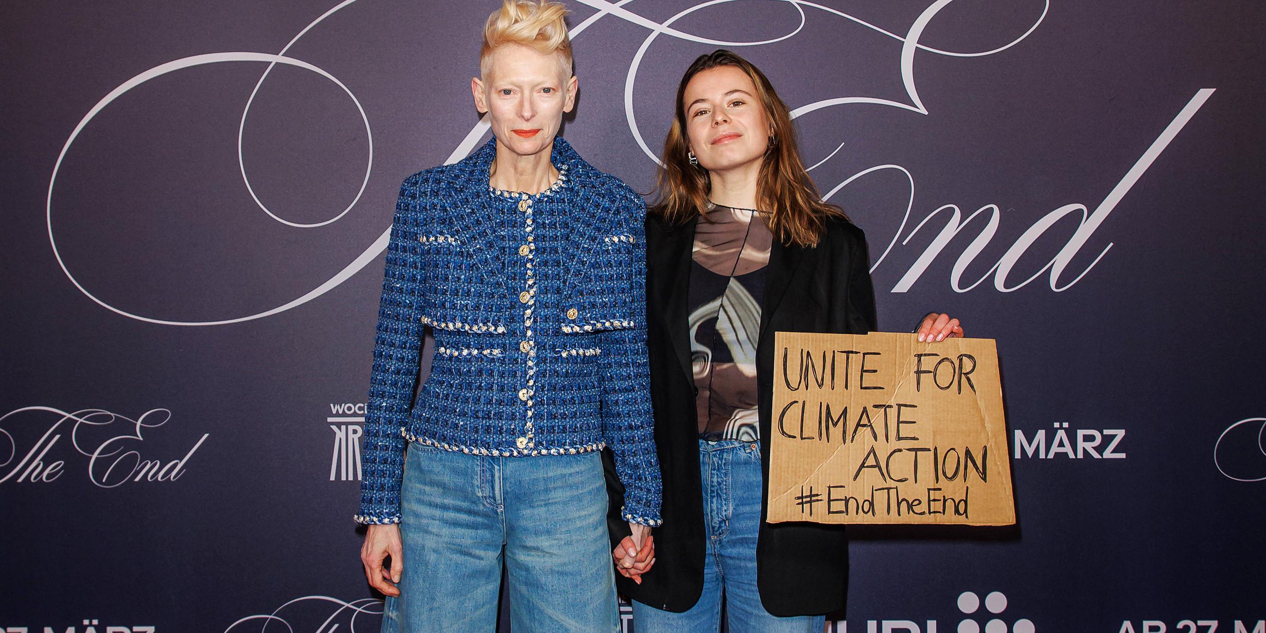 Tilda Swinton und Luisa Neubauer, aufgenommen am 16.02.2025in Berlin