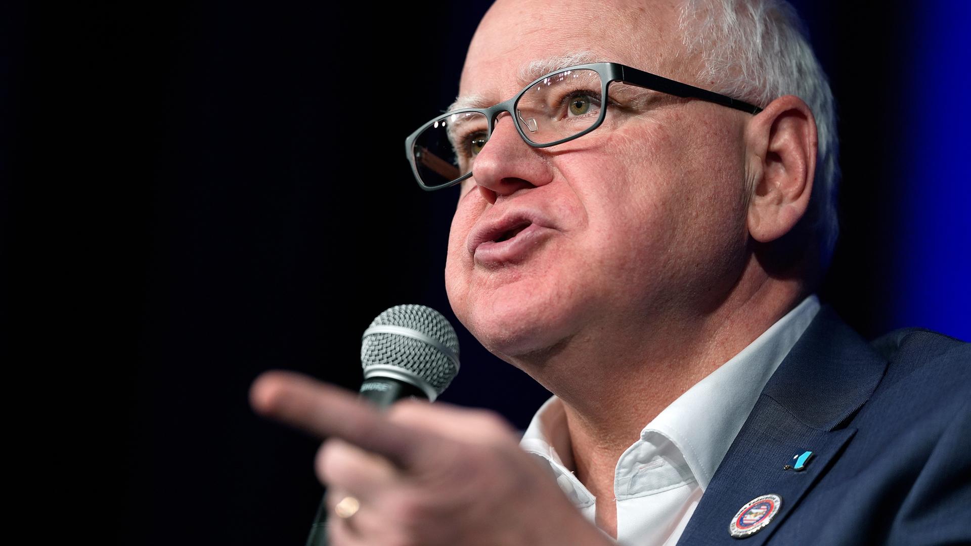 Tim Walz, aufgenommen am 14.03.2025 in Des Moines, USA