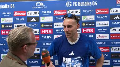 Schalkes Abwehrspieler Timo Becker im ZDF Interview nach dem Spiel gegen Fortuna Düsseldorf