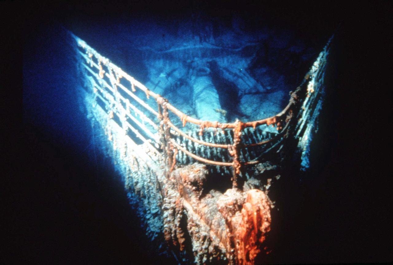 Eine Unterwasseraufnahme des Wracks der Titanic. 