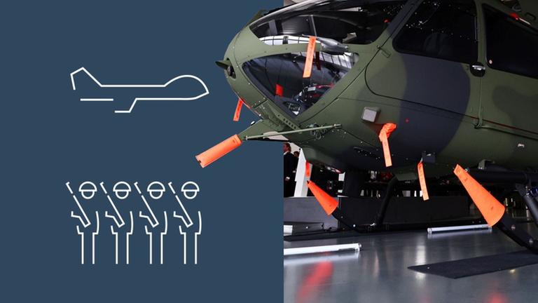 Grafikvideo, das die Entwicklung der Bundeswehr 1990-2021 beschreibt.