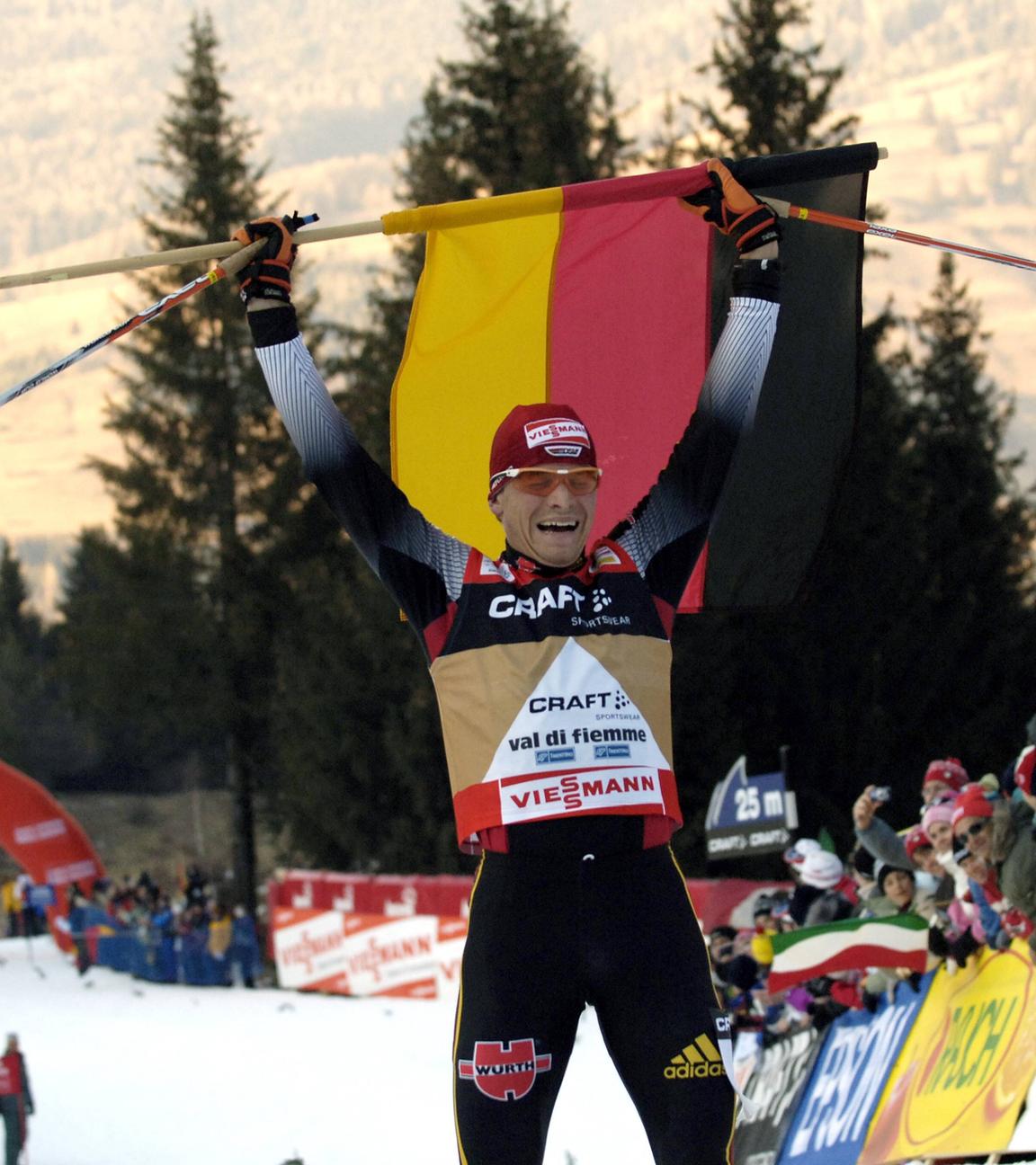 Tobias Angerer (Deutschland) jubelt. 