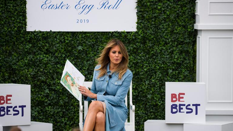 First Lady Melania liest Kindern aus einem Buch vor in Washington am 22.04.2019