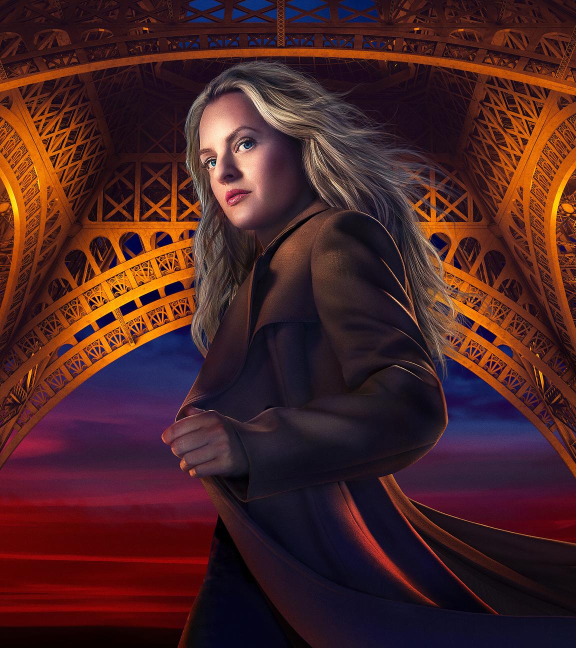 Imogen Salter schaut in die Kamera. Im Hintergrund sieht man den unteren Teil des Eiffelturms.