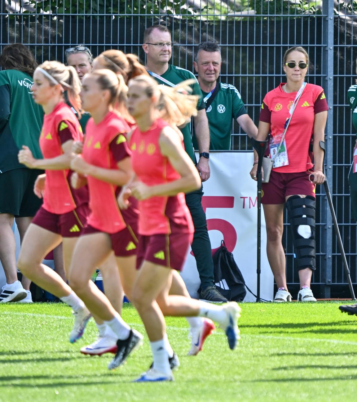 Die deutsche Mannschaft beim Training am 06.07.2025.