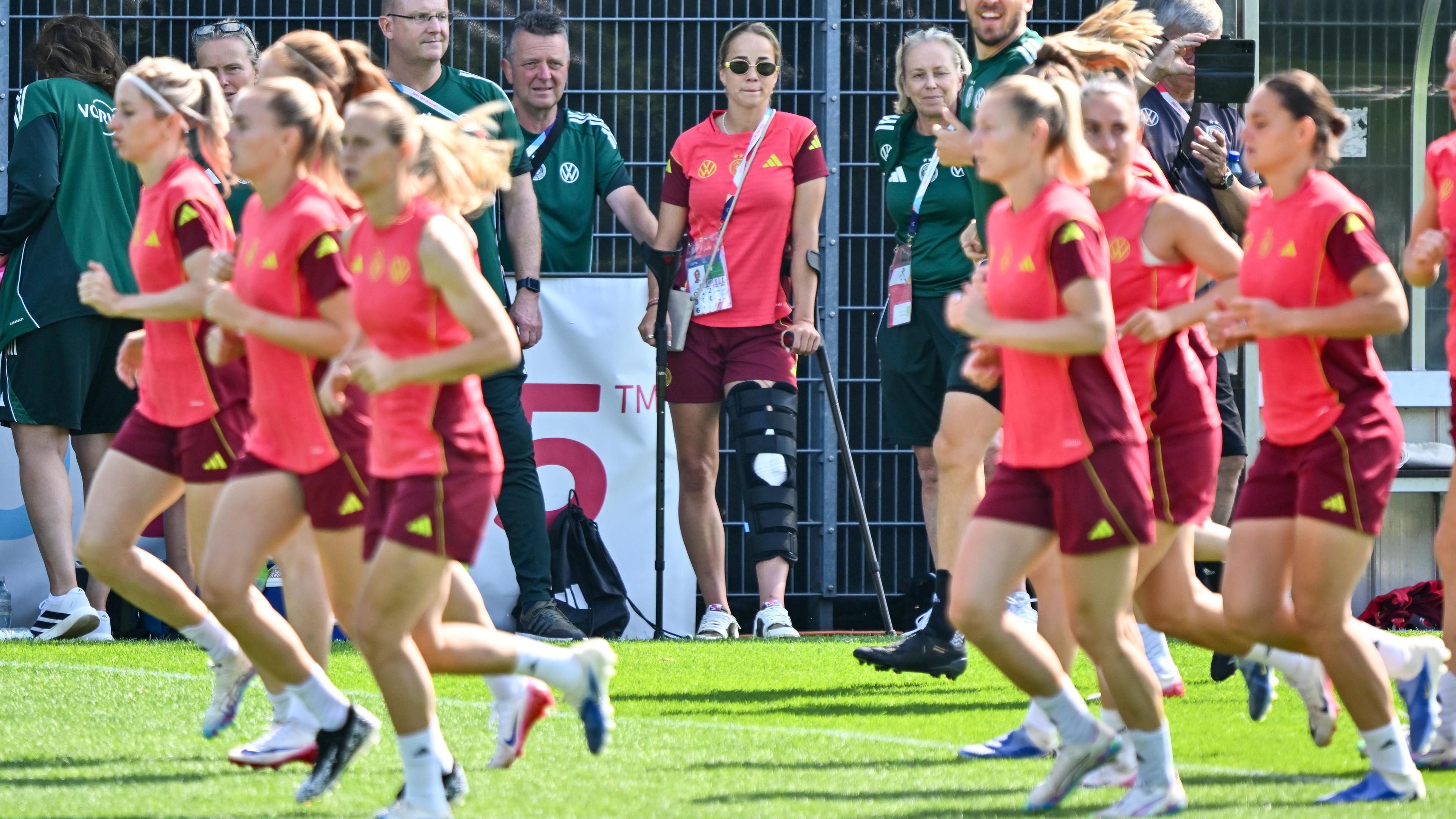 Die deutsche Mannschaft beim Training am 06.07.2025.