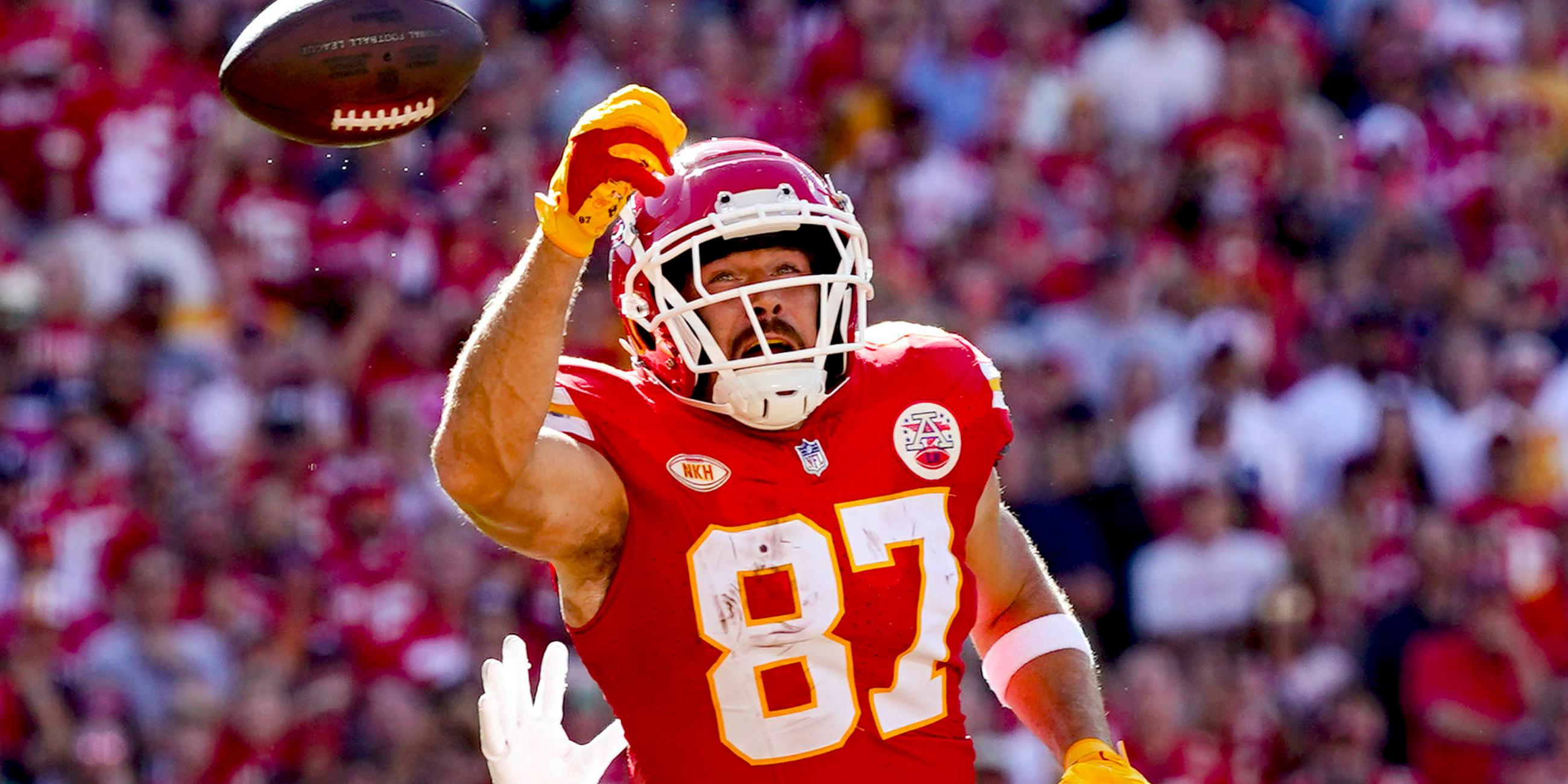 Travis Kelce von den Kansas City Chiefs beim Spiel gegen die Chicago Bears am 24.09.2023.