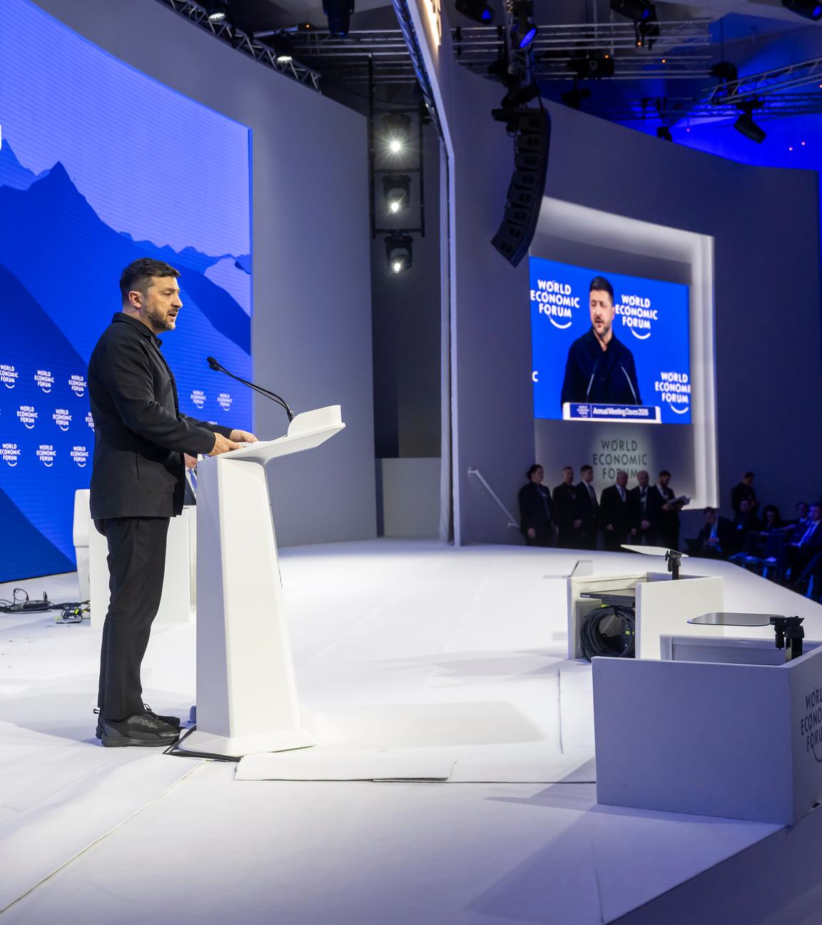 Der ukrainische Präsident Wolodymyr Selenskyj spricht beim Jahrestreffen des Weltwirtschaftsforums 