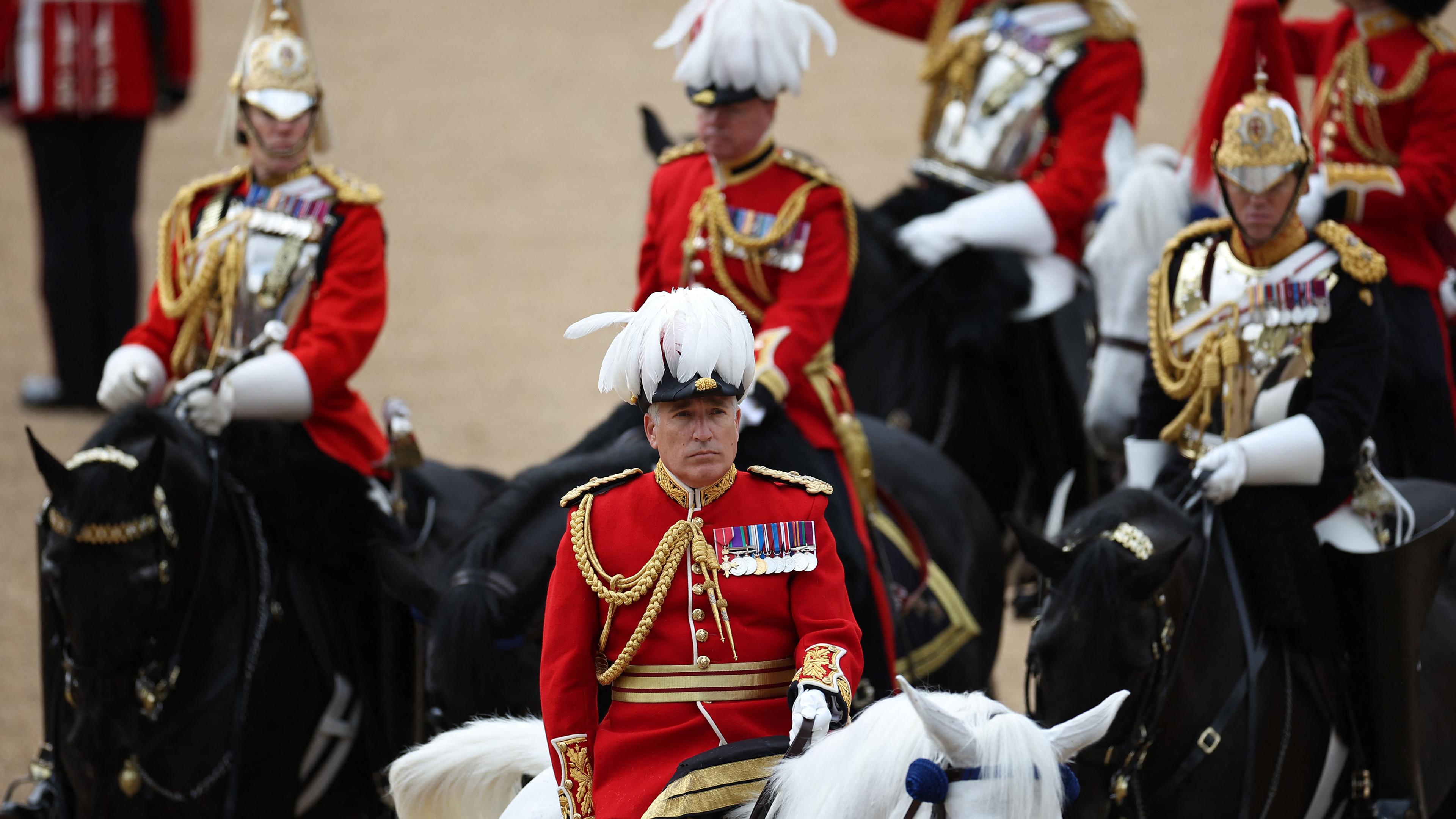 Britisches Militär bei der Geburtstagsparade von König Charles - Trooping the Colour 