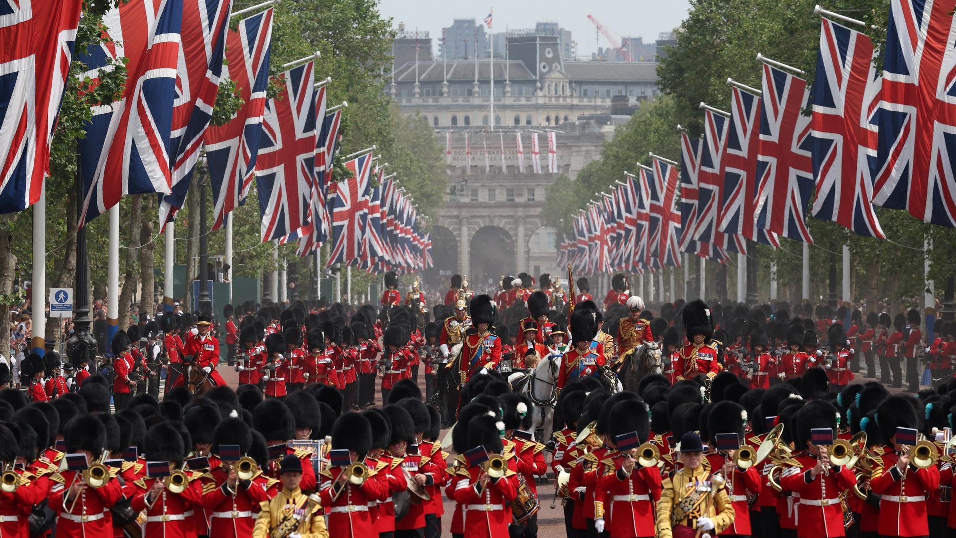 König Charles III., Prinz William, Prinz Edward und Prinzessin Anne bei Trooping the Colour - 2023 